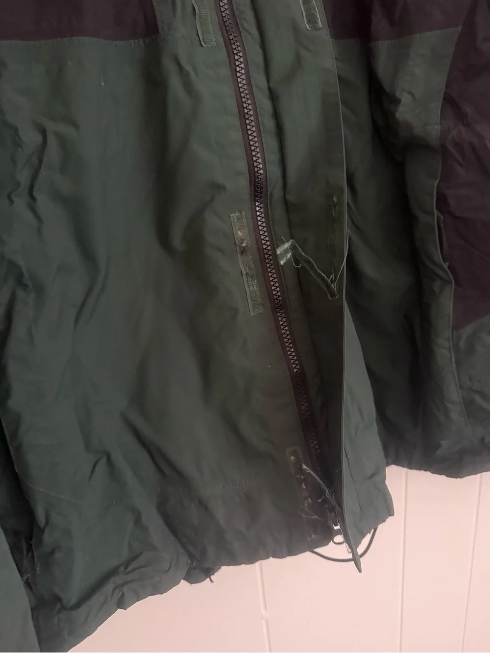 The North Face Green and Black Waterproof Hooded Shell Jacket